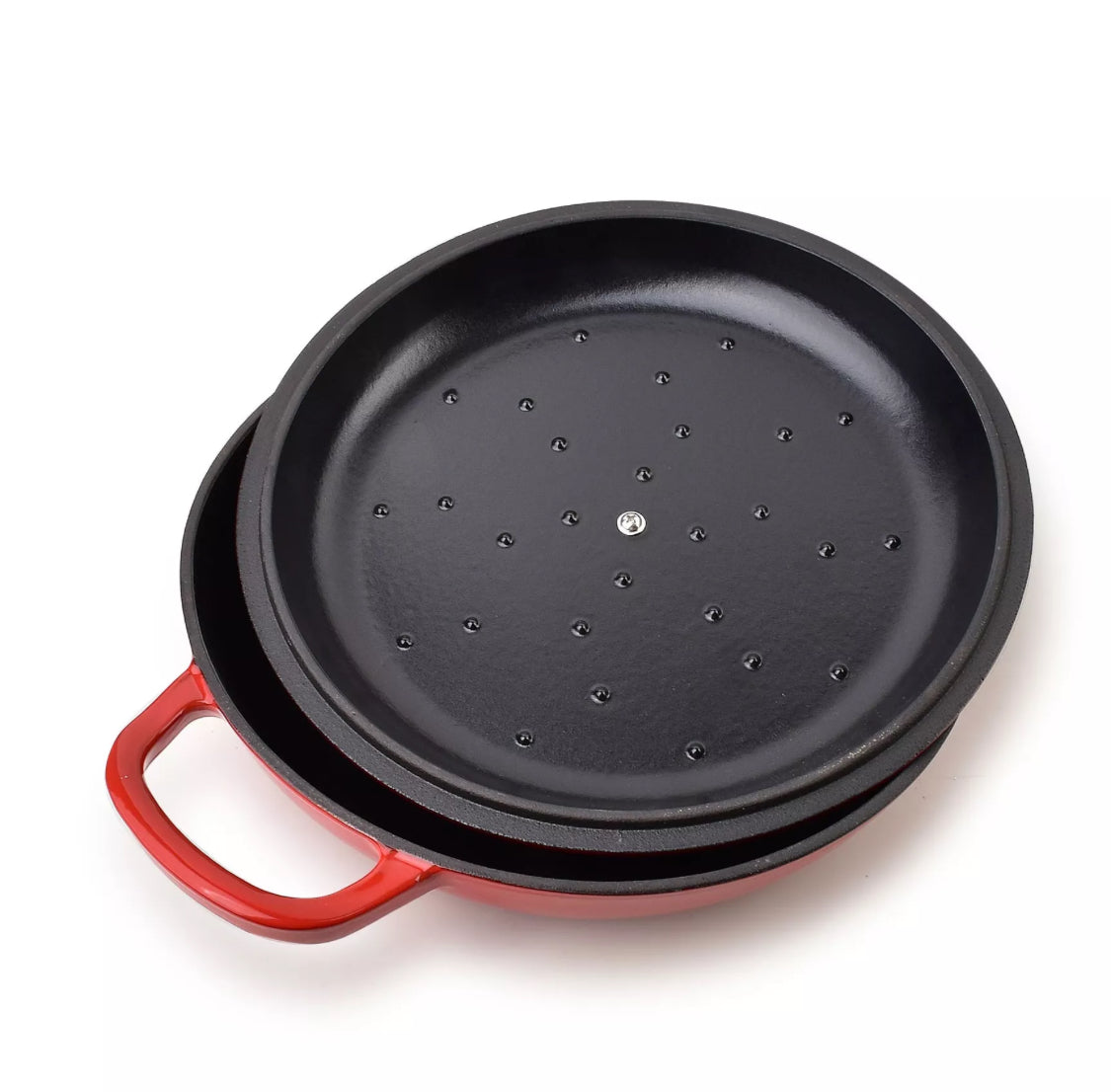 Gietijzeren lage braadpan - Rood -  Ø26 x H11cm