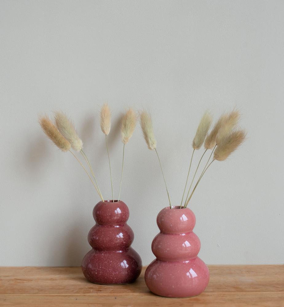 GIFT ATELIER - Giftset vaasjes & droogbloemen - roze