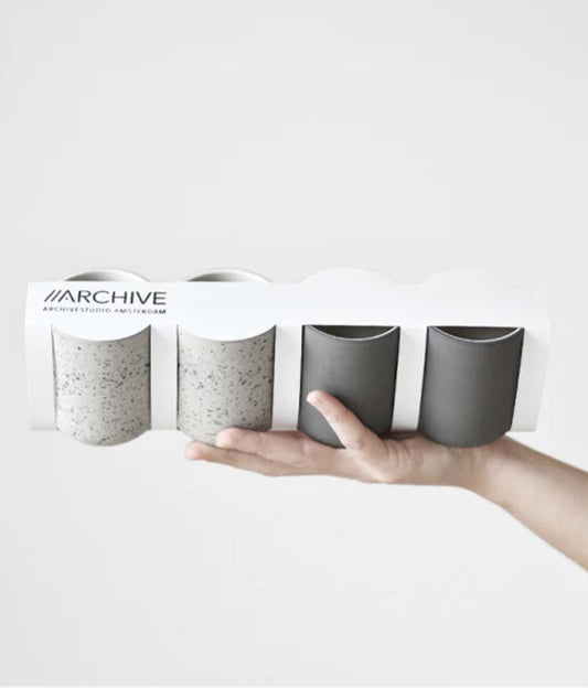ARCHIVE STUDIO - Giftset 4 mokken GREY