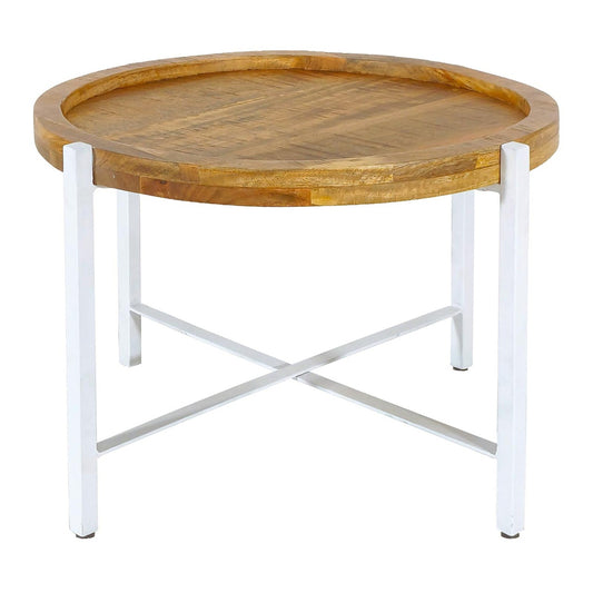 Bijzettafel Sioux - ø55cm - Mangohout/wit