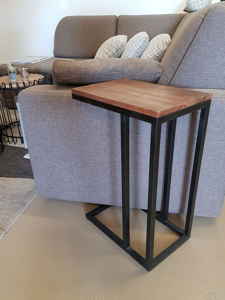 Bijzettafel / laptoptafel - massief hout/zwart