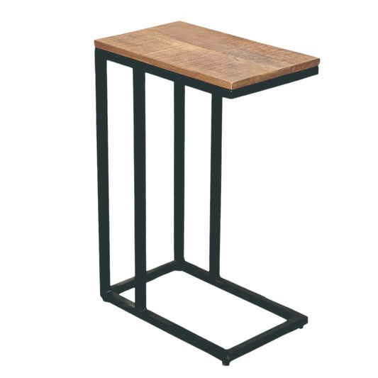 Bijzettafel / laptoptafel - massief hout/zwart