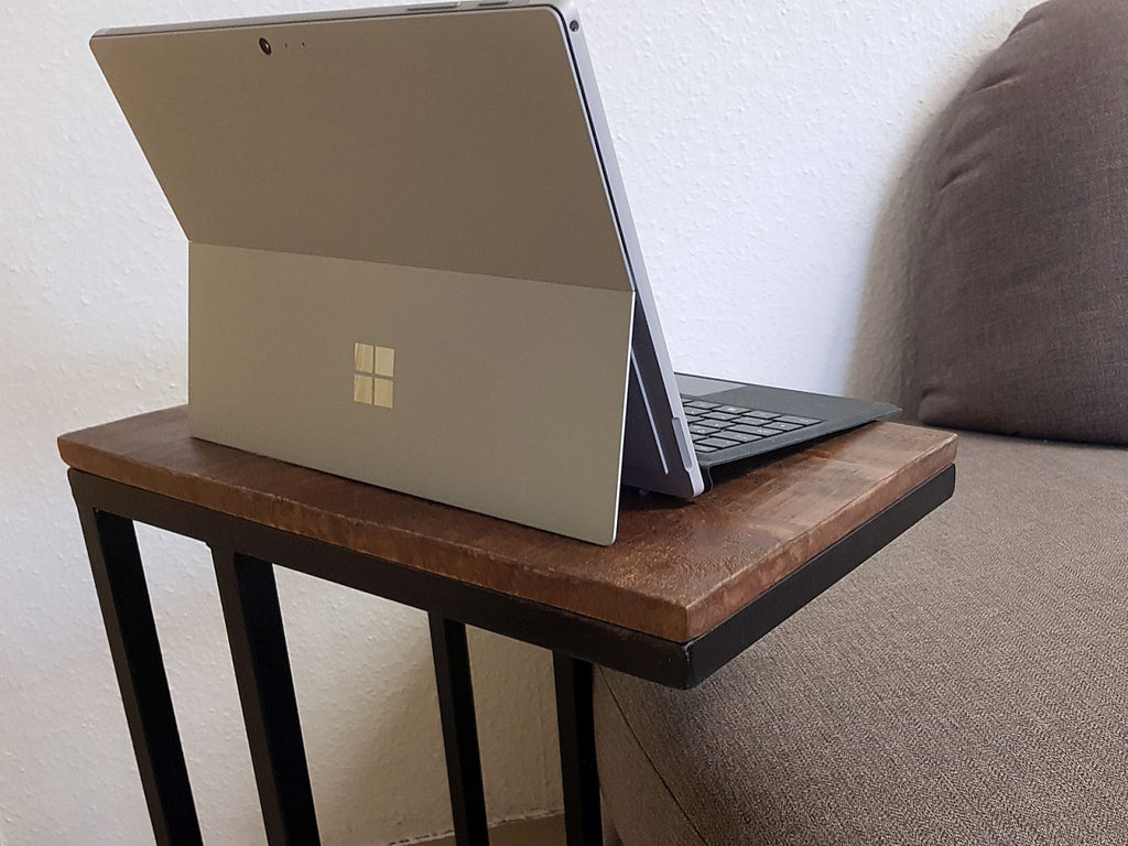 Bijzettafel / laptoptafel - massief hout/zwart