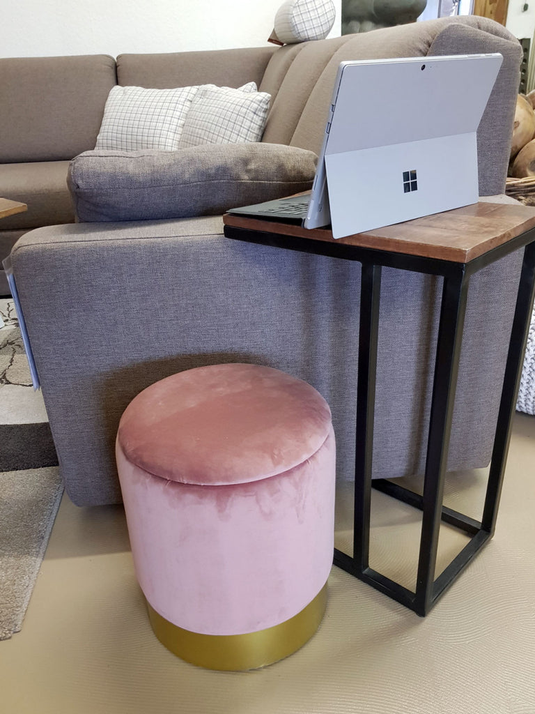 Bijzettafel / laptoptafel - massief hout/zwart