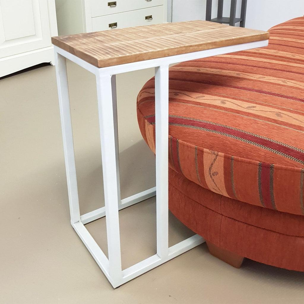 Laptoptafel/bijzettafel - massief hout/wit