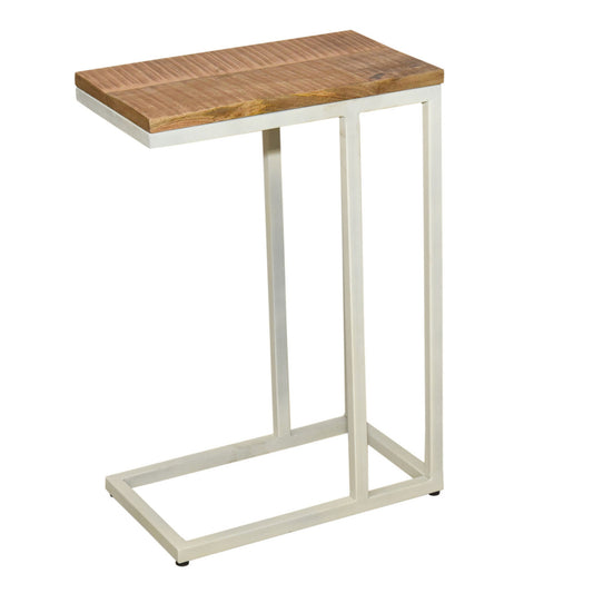 Laptoptafel/bijzettafel - massief hout/wit