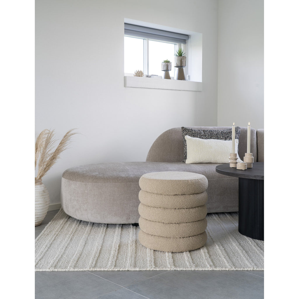 HOUSE NORDIC - Brooklyn poef met opbergruimte - bouclé - grijs/beige