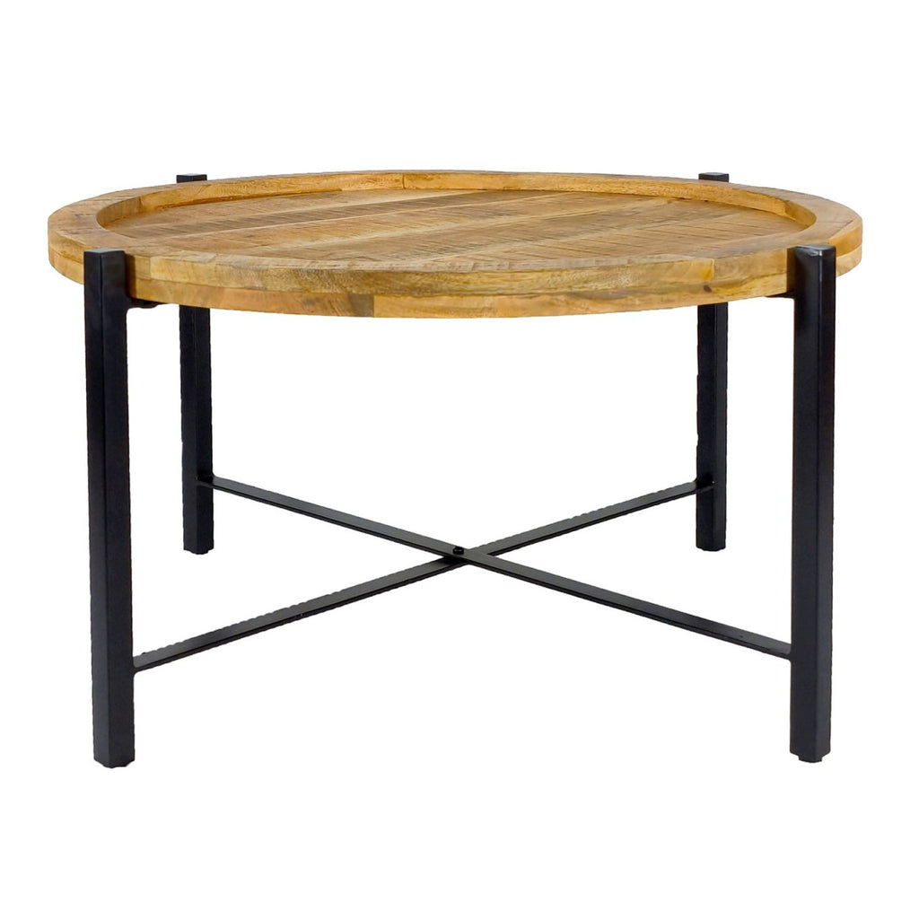 Couchtisch ø75cm Beistelltisch Wohnzimmer Tisch bovine Sioux Metall Gestell