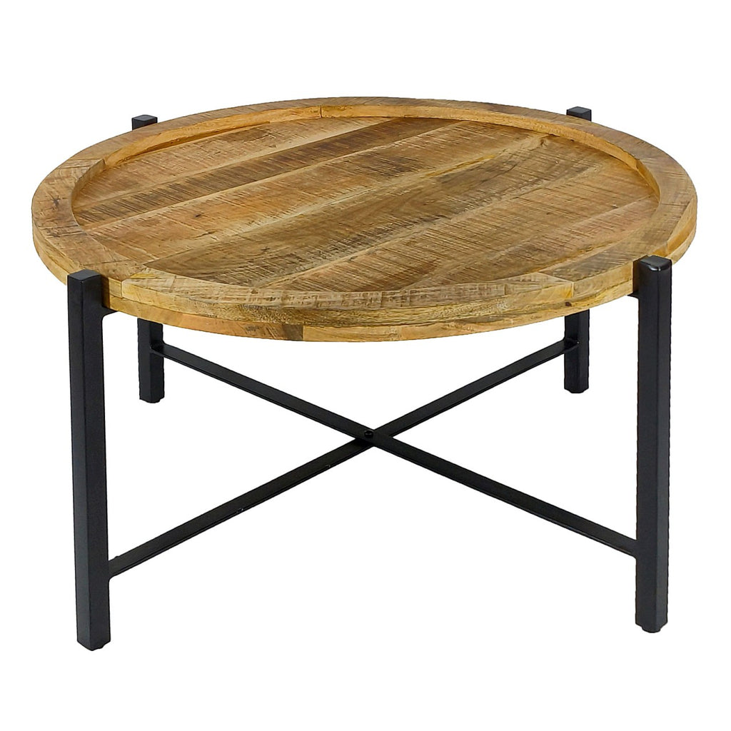 Couchtisch ø75cm Beistelltisch Wohnzimmer Tisch bovine Sioux Metall Gestell