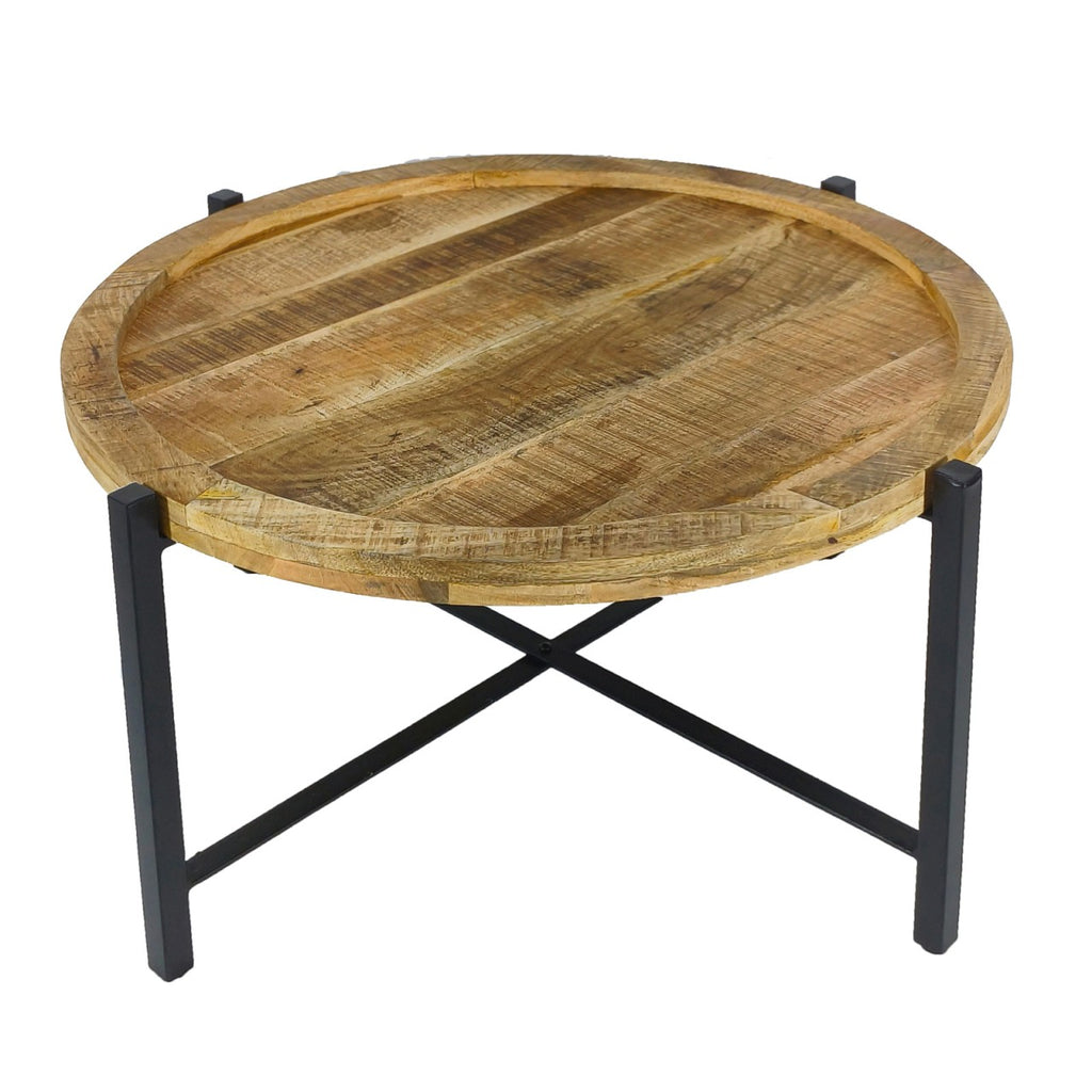 Couchtisch ø75cm Beistelltisch Wohnzimmer Tisch bovine Sioux Metall Gestell