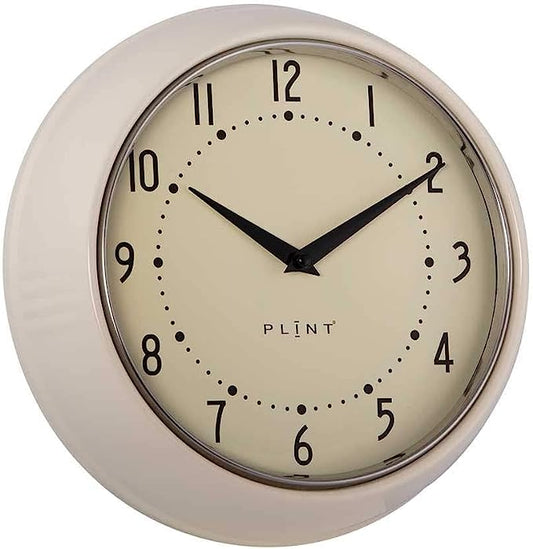 PLINT - retro wandklok -Crème
