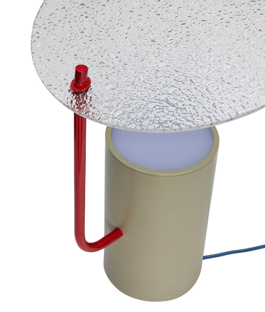 HUBSCH - Disc tafellamp Kaki/Rood