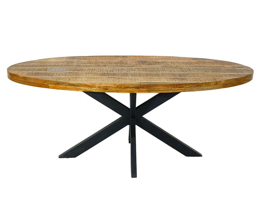 Ovalen eettafel Liverpool - massief mangohout