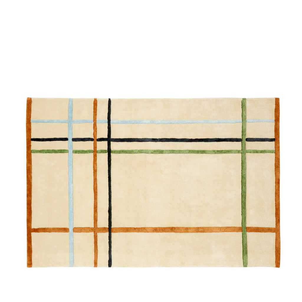 HUBSCH - Fluffy rug/tapijt - Beige/Multicolor