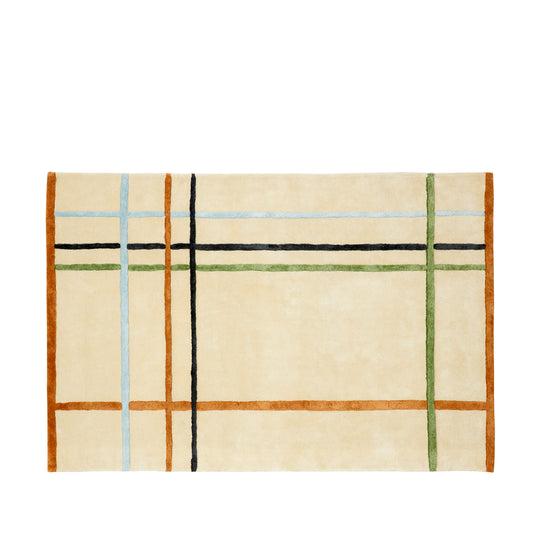 HUBSCH - Fluffy rug/tapijt - Beige/Multicolor