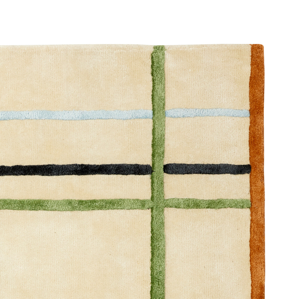 HUBSCH - Fluffy rug/tapijt - Beige/Multicolor