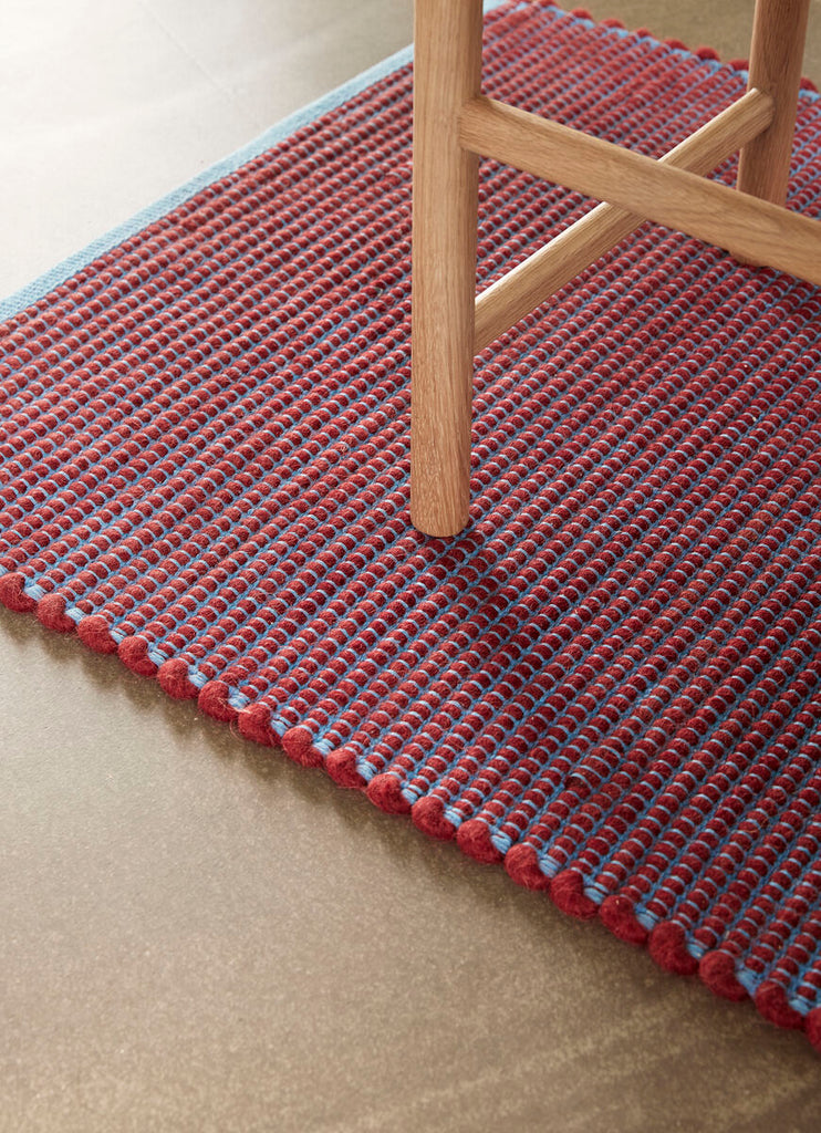 HUBSCH - Kawa tapijt/loper - Burgundy/blauw