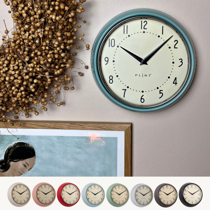 PLINT - retro wandklok - Roze