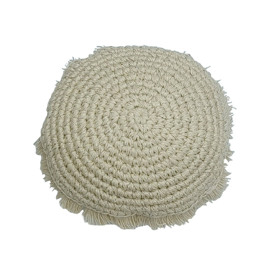 LIMELIGHT - Kussen rond franjes - Offwhite