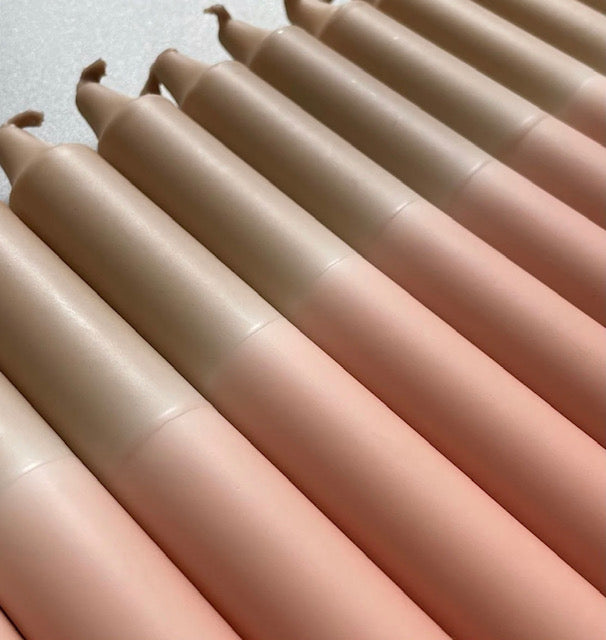 Dip Dye kaarsen set - TAUPE/BLUSH