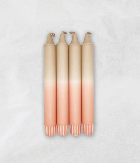Dip Dye kaarsen set - TAUPE/BLUSH