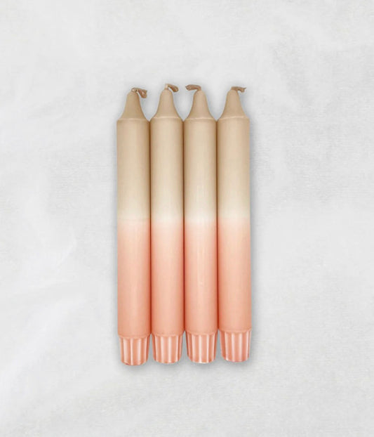 Dip Dye kaarsen set - TAUPE/BLUSH