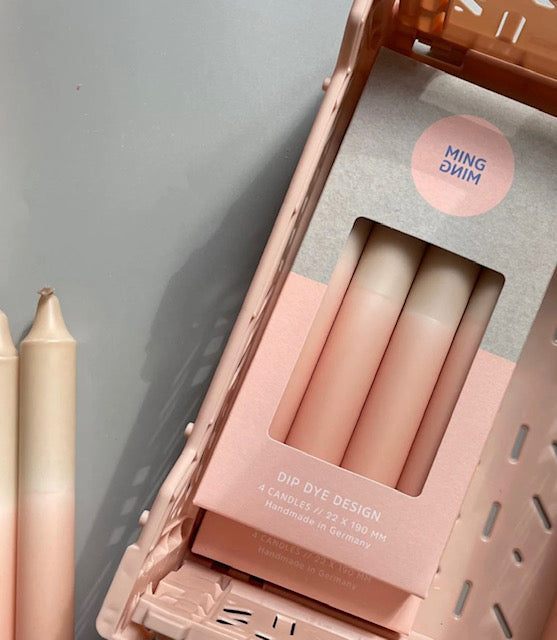Dip Dye kaarsen set - TAUPE/BLUSH