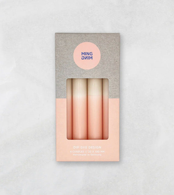 Dip Dye kaarsen set - TAUPE/BLUSH
