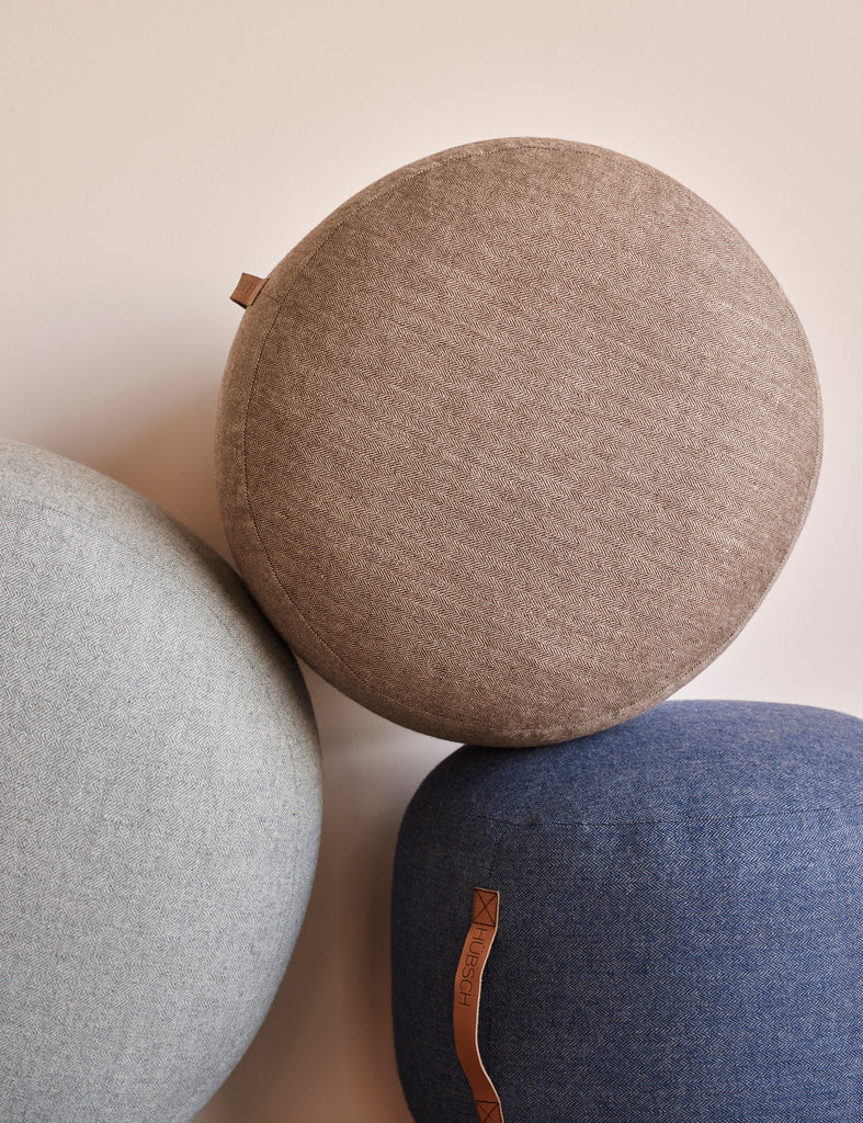 HUBSCH - Mochi poef Ø50 - Blauw