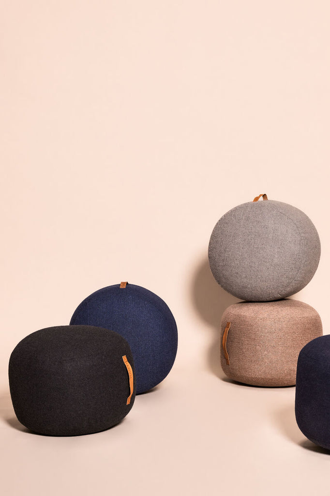 HUBSCH - Mochi poef Ø50 - Grijs