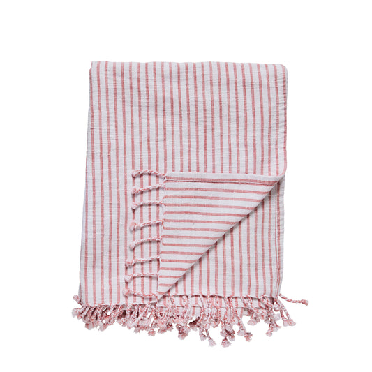 LENE BJERRE - Olivia plaid - rood/wit gestreept