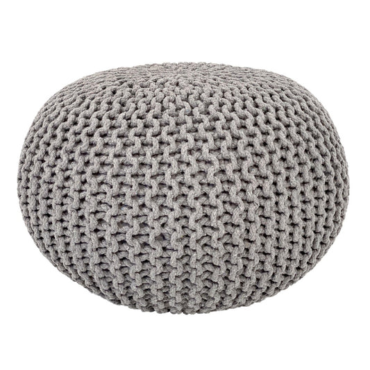 Gebreide poef -grijs Ø55