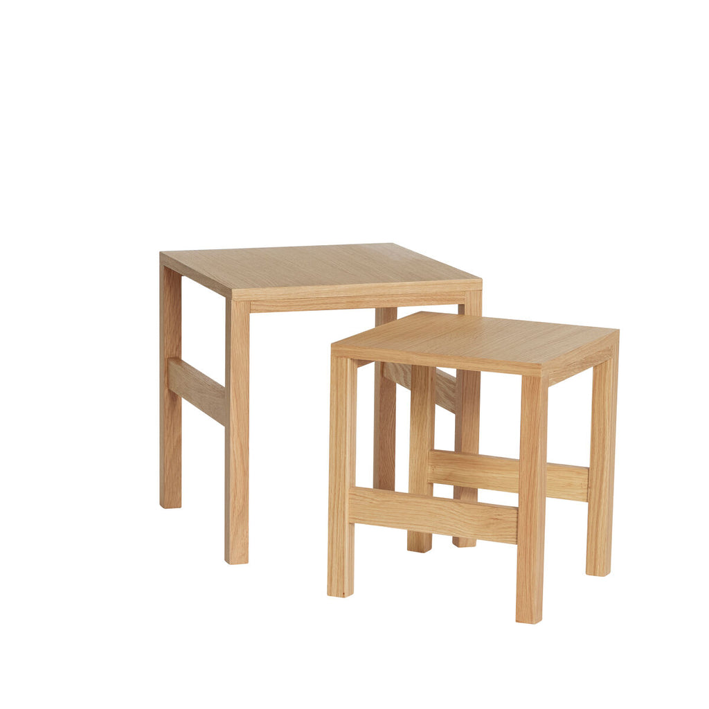 HUBSCH - Puzzle bijzettafels - Naturel (set van 2)