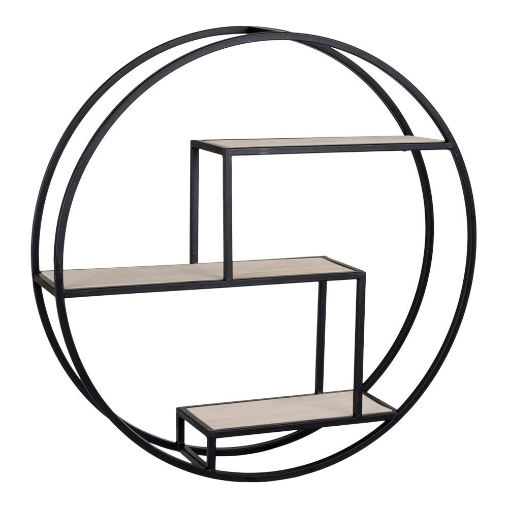 HOUSE NORDIC - Rond wandrek zwart/naturel hout