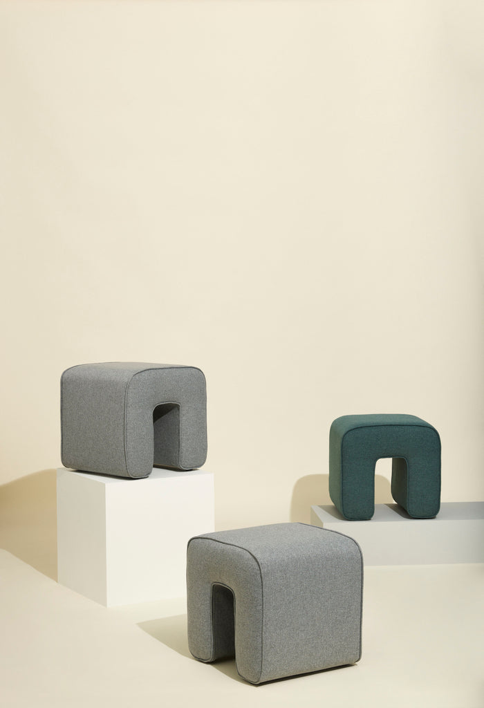 HUBSCH - Sculpture poef - grijs