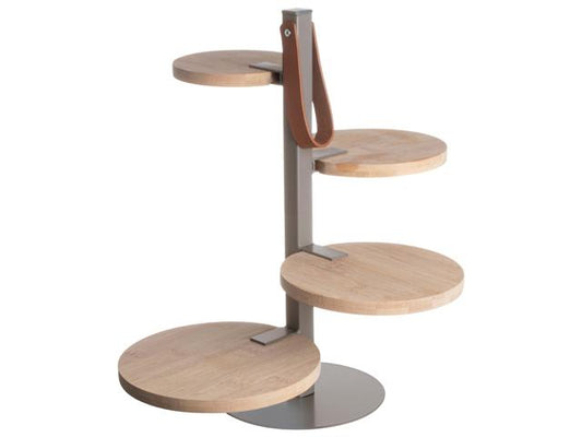GUSTA - Serveertoren groot taupe/bamboe