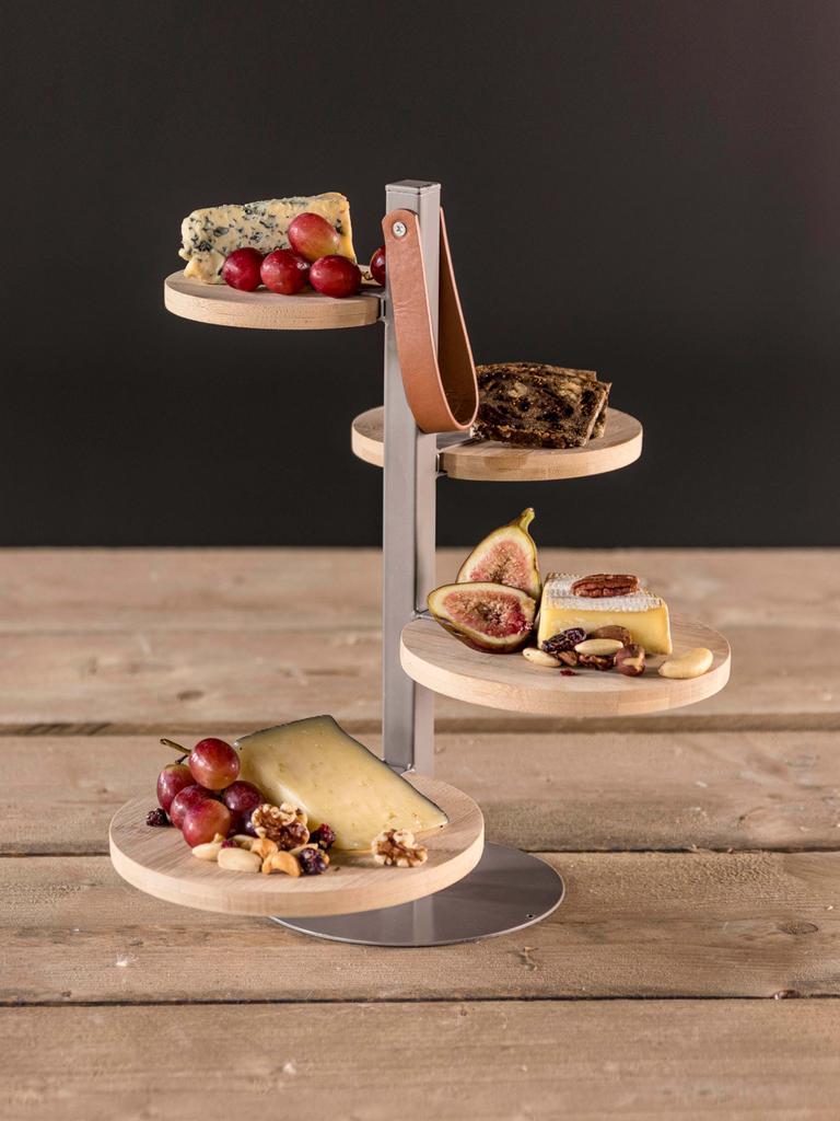 GUSTA - Serveertoren groot taupe/bamboe