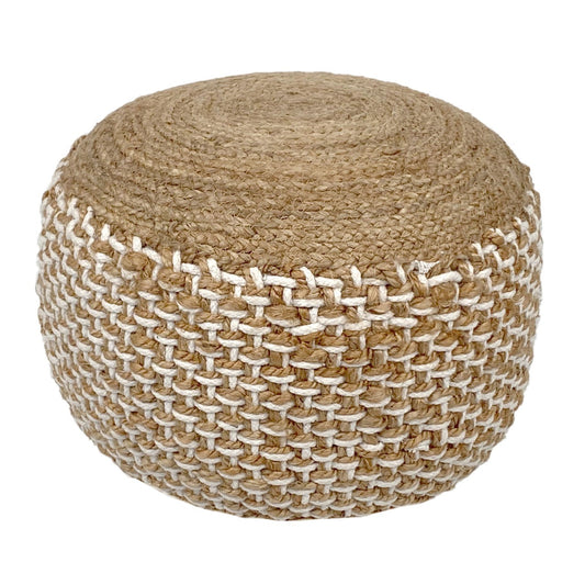 Ronde Jute poef – Natuurlijk handgemaakt zitkussen - Ø50 cm