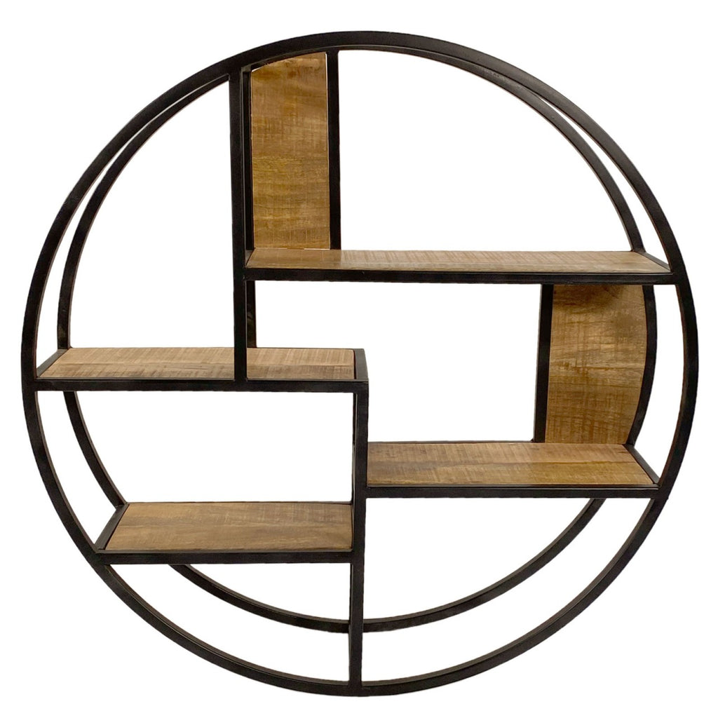 Wandrek rond - hout/zwart
