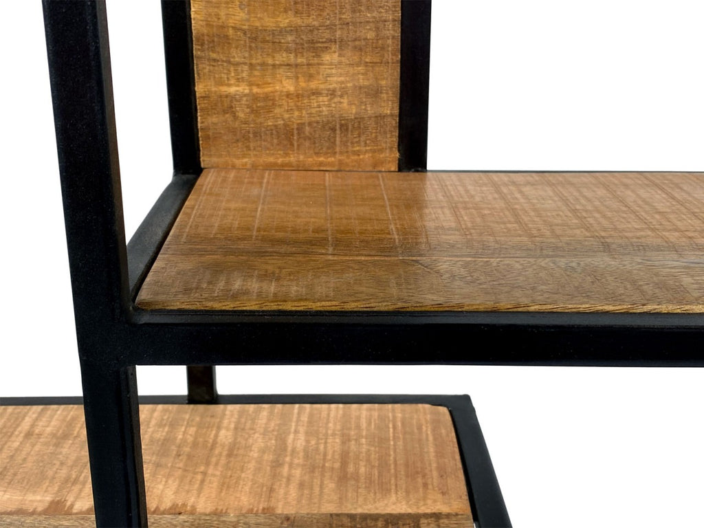 Wandrek rond - hout/zwart