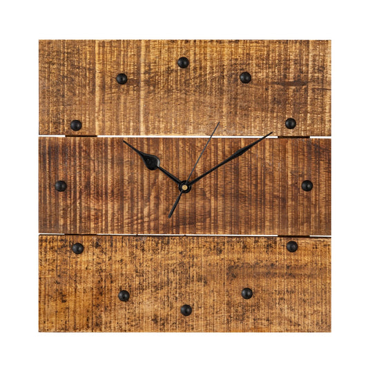 Stijlvolle mangohouten wandklok –  30cm